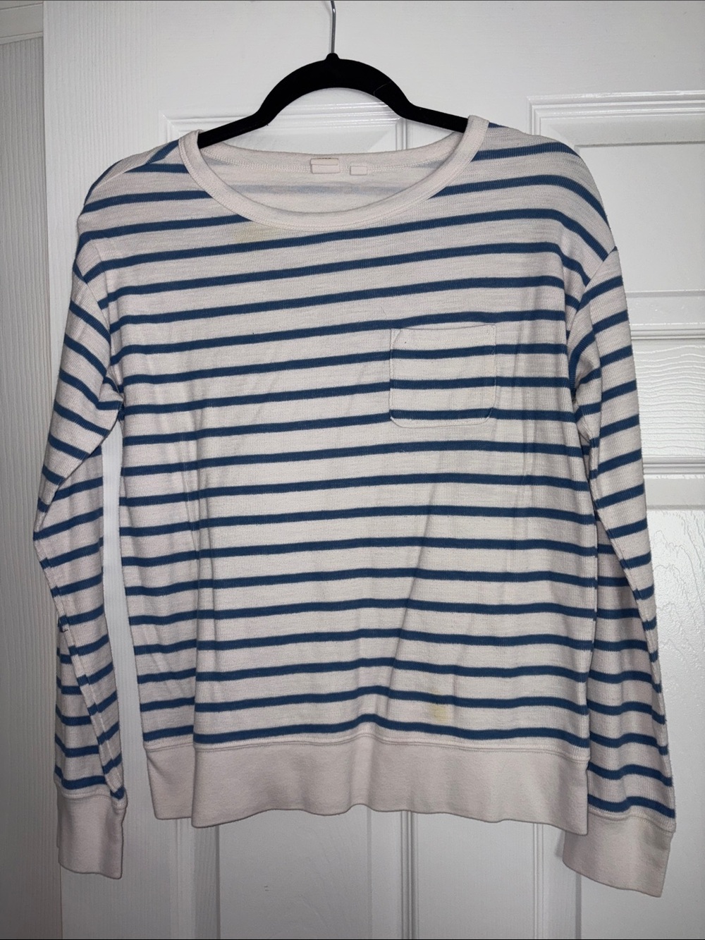 Gap Striped Blue and White Pocket Sweater